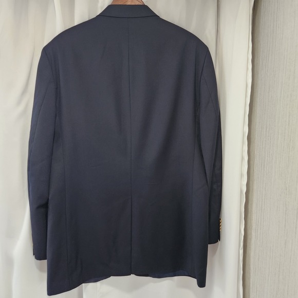 Lauren Ralph Lauren Men's Sport Coat Blazer Two Gold Button Navy Twill Wool 44L‎ - Picture 6 of 6